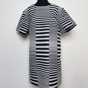 Hunter Bell Womens 10 Christie Shift Printed Dress Short Sleeve Black
